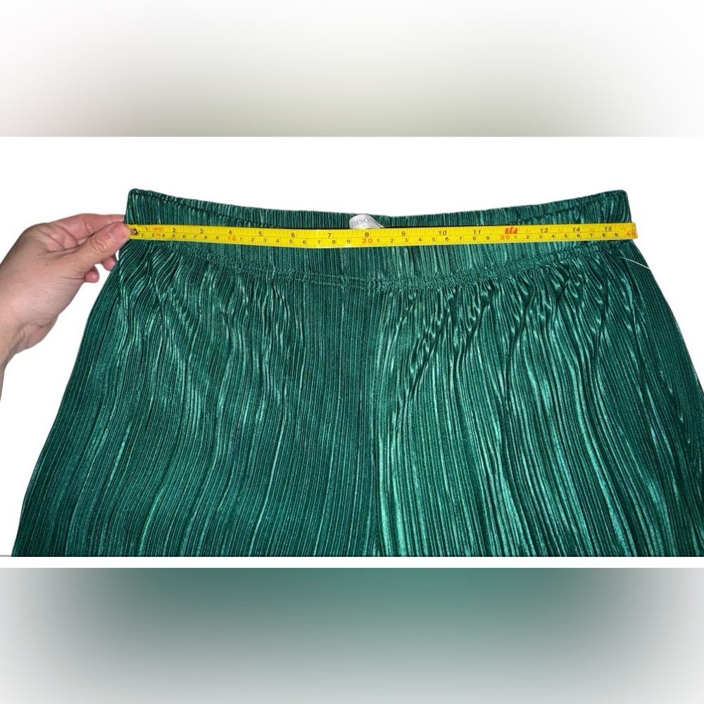 Madison +Hudson Emerald Green Pleated Wide-Leg Pants - Picture 5 of 8
